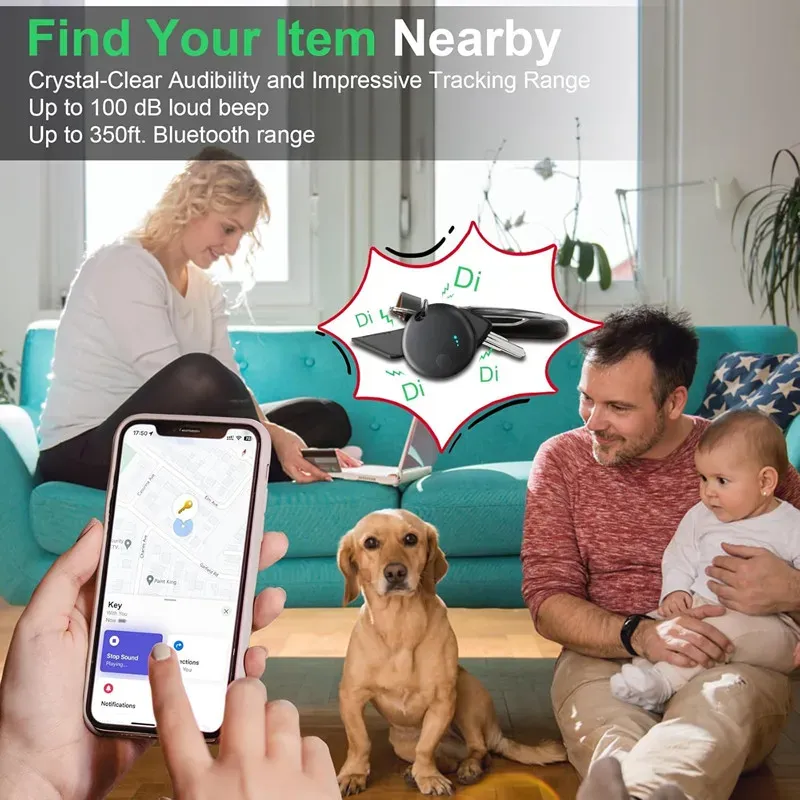 Traceur intelligent Bluetooth Air Tracker compatible avec l'app Localiser d'iOS, anti-perte pour clés et sacs 2