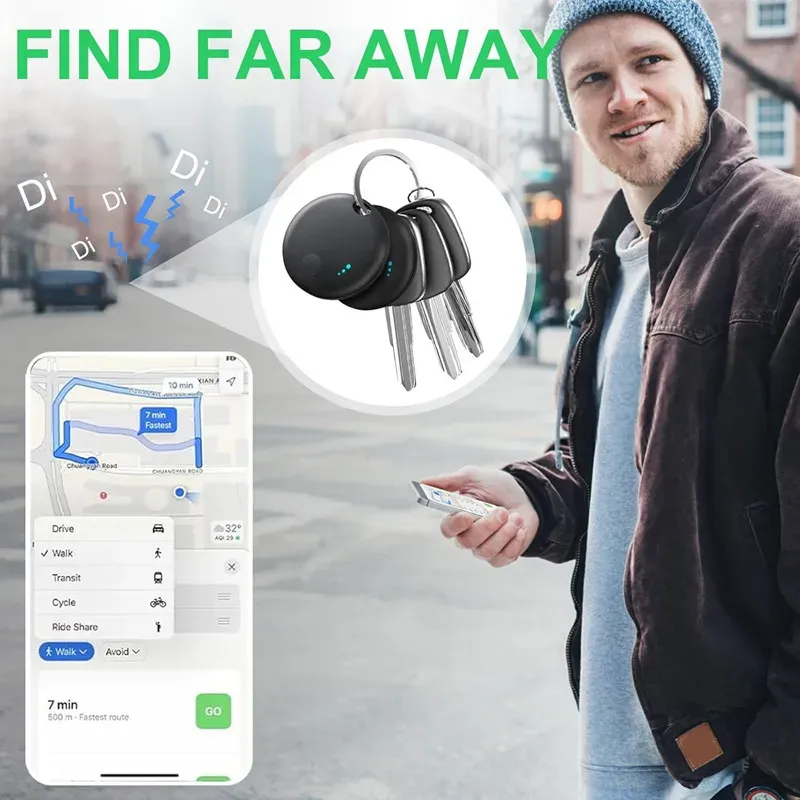 Traceur intelligent Bluetooth Air Tracker compatible avec l'app Localiser d'iOS, anti-perte pour clés et sacs 3