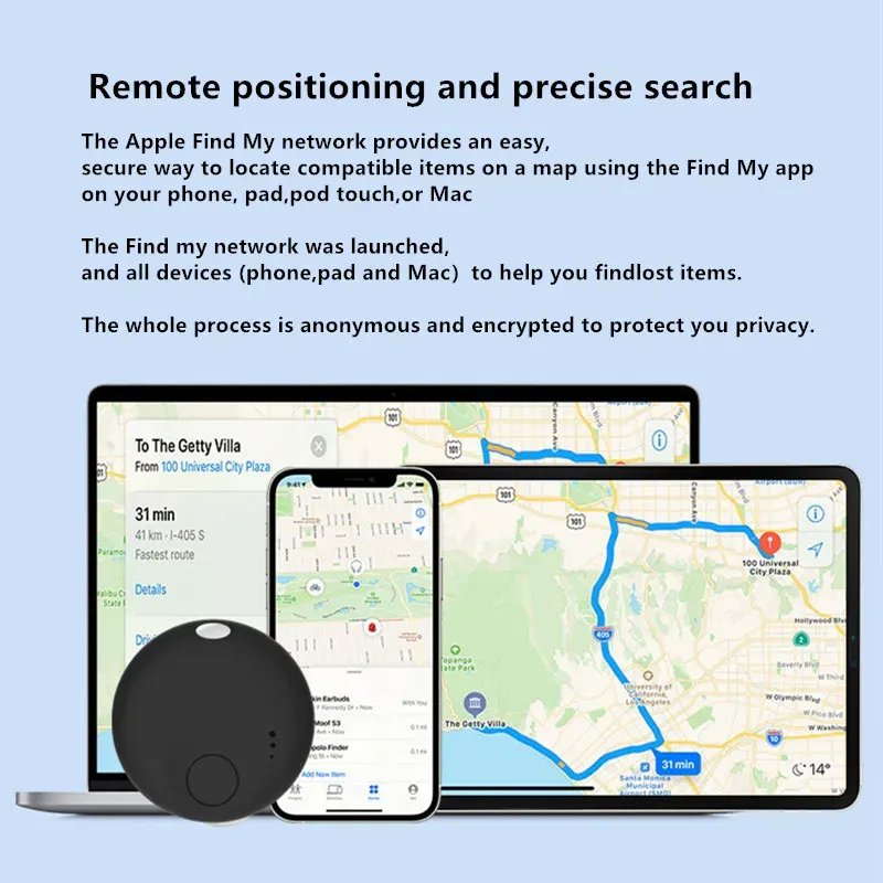 Traceur intelligent Bluetooth Air Tracker compatible avec l'app Localiser d'iOS, anti-perte pour clés et sacs 4
