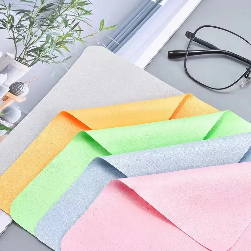 5 chiffons de nettoyage en microfibre pour lunettes, adaptés aux écrans, objectifs, lunettes en nylon et lunettes polarisées, 15 x 15 cm, coloris aléatoire 6