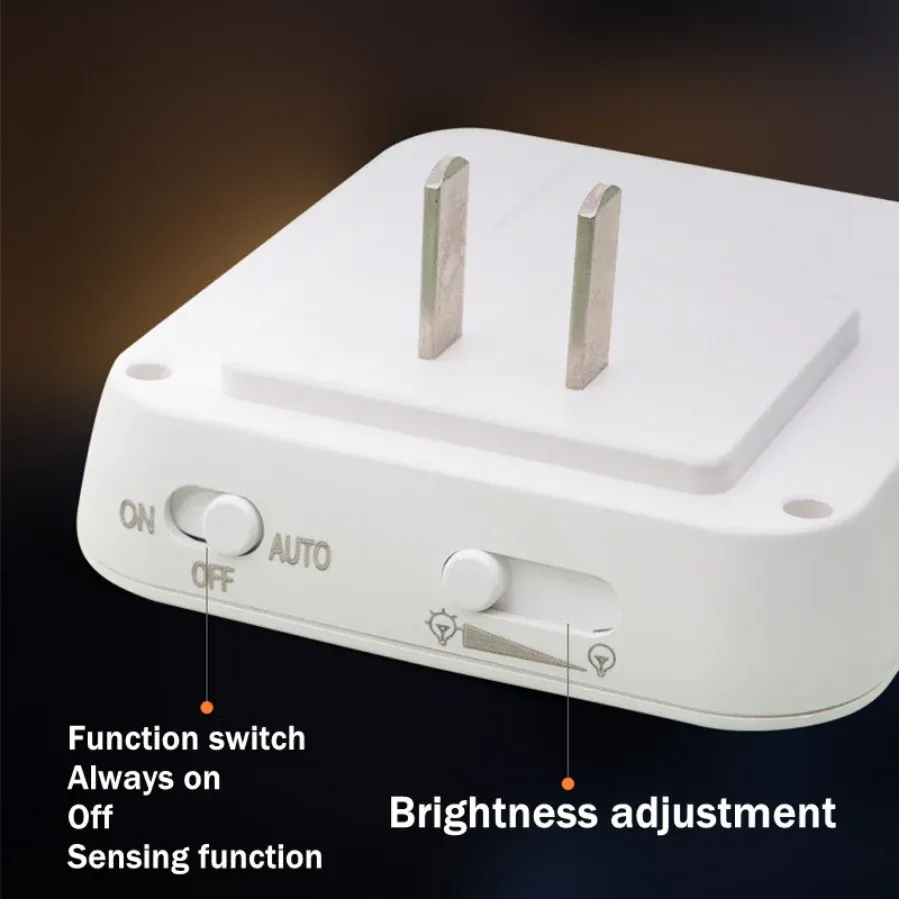 Veilleuse LED avec détecteur de mouvement, lampe de chevet pour chambre de bébé, éclairage de couloir ou d'armoire à intensité variable, prise UE, 110-220 V 4