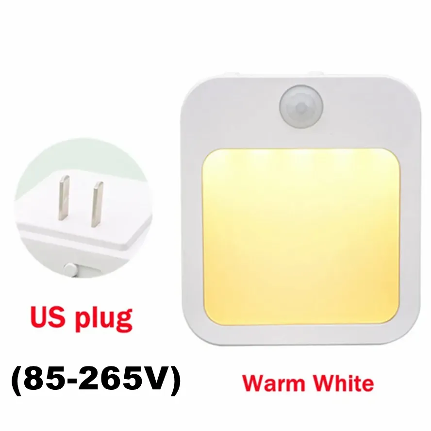 Veilleuse LED avec détecteur de mouvement, lampe de chevet pour chambre de bébé, éclairage de couloir ou d'armoire à intensité variable, prise UE, 110-220 V 10
