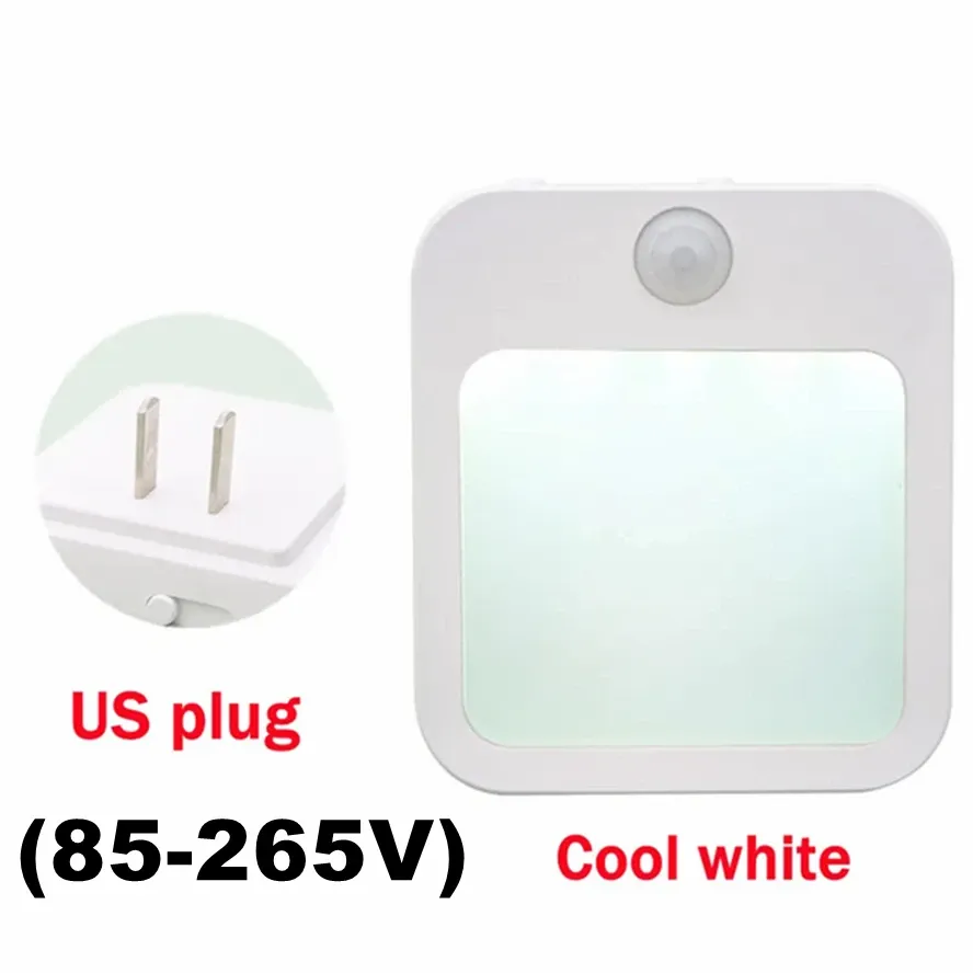 Veilleuse LED avec détecteur de mouvement, lampe de chevet pour chambre de bébé, éclairage de couloir ou d'armoire à intensité variable, prise UE, 110-220 V 8