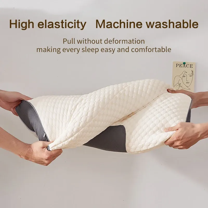 Oreiller cervical orthopédique en fibre de soja pour un sommeil réparateur et la protection de la nuque 4