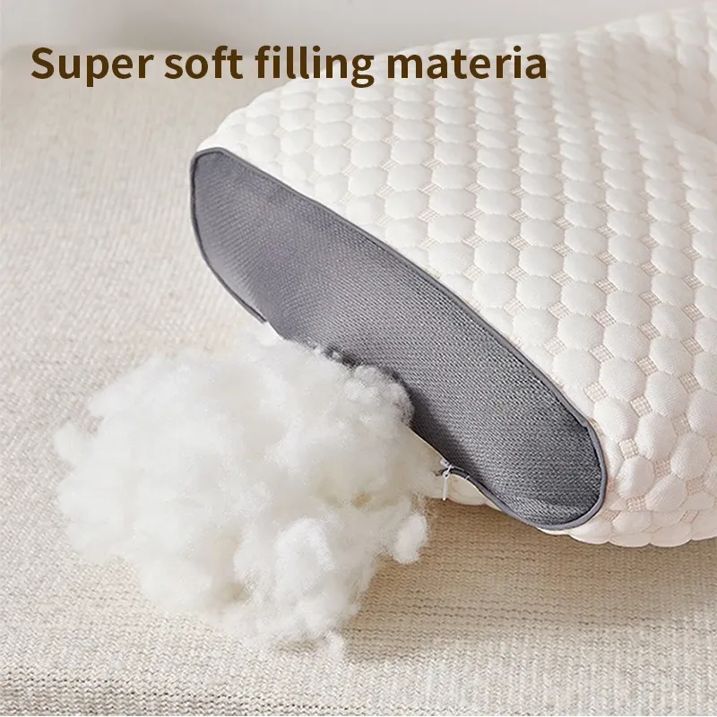 Oreiller cervical orthopédique en fibre de soja pour un sommeil réparateur et la protection de la nuque 5