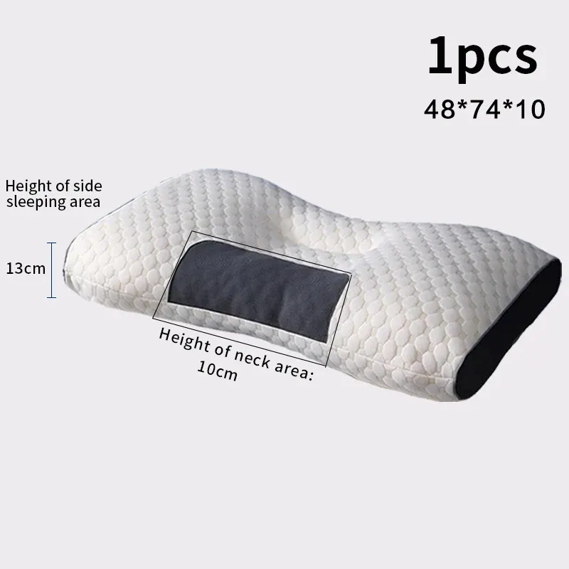 Oreiller cervical orthopédique en fibre de soja pour un sommeil réparateur et la protection de la nuque 7