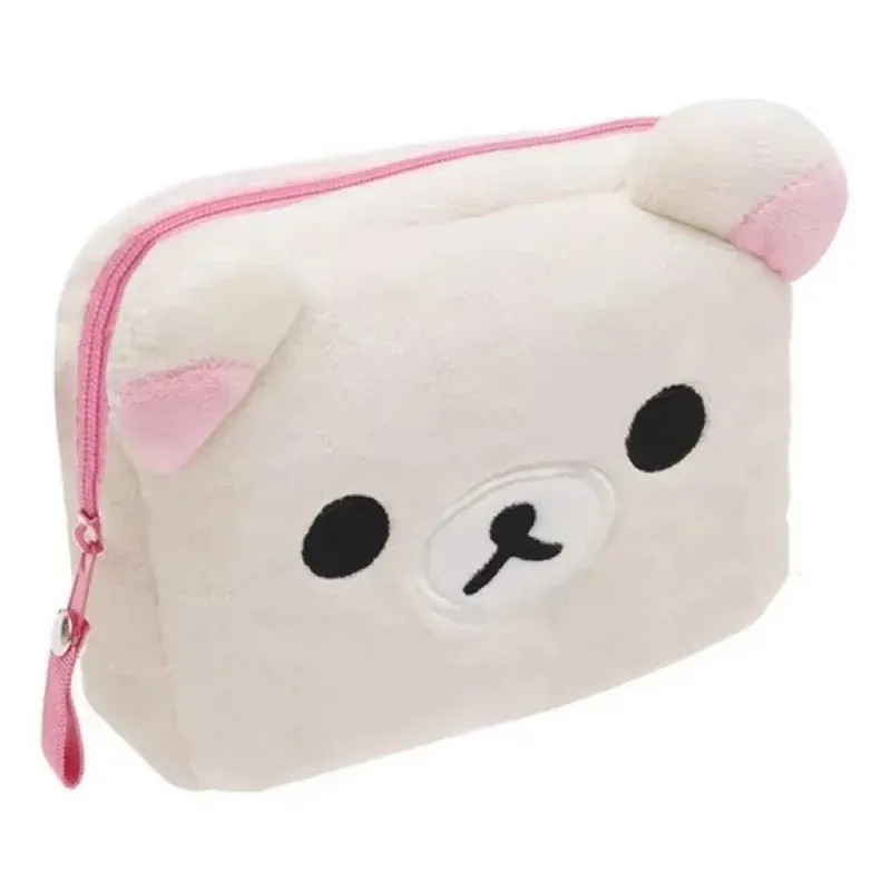 Trousse de rangement pour maquillage Rilakkuma, pochette à cosmétiques, ourson en peluche mignon, trousse de beauté kawaii, cadeau 8