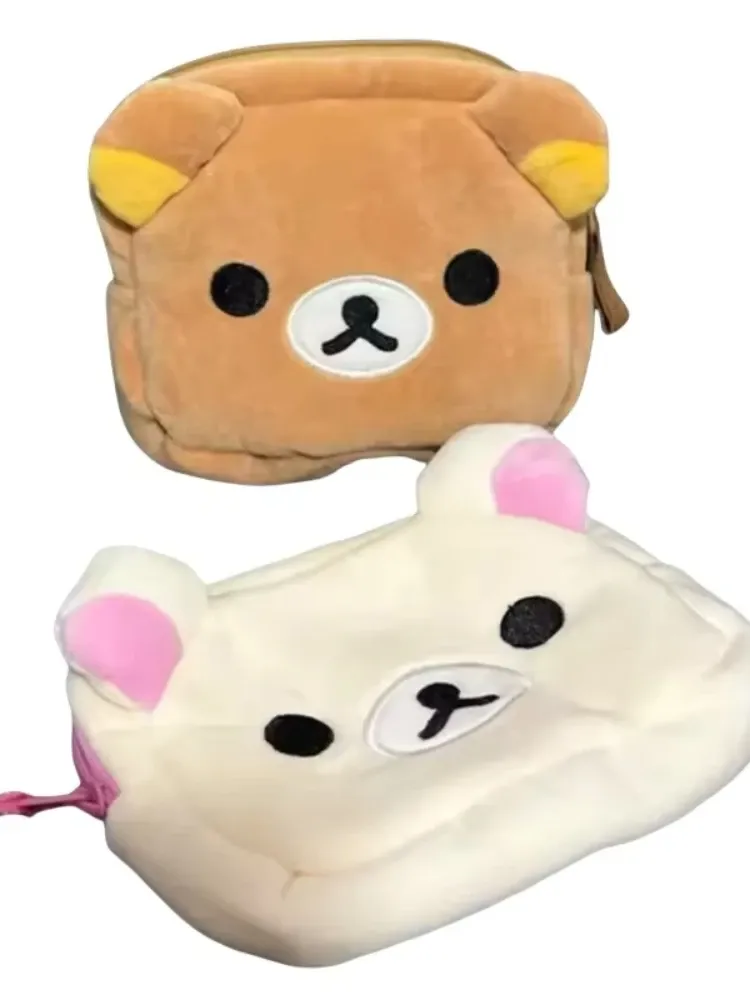 Trousse de rangement pour maquillage Rilakkuma, pochette à cosmétiques, ourson en peluche mignon, trousse de beauté kawaii, cadeau 9