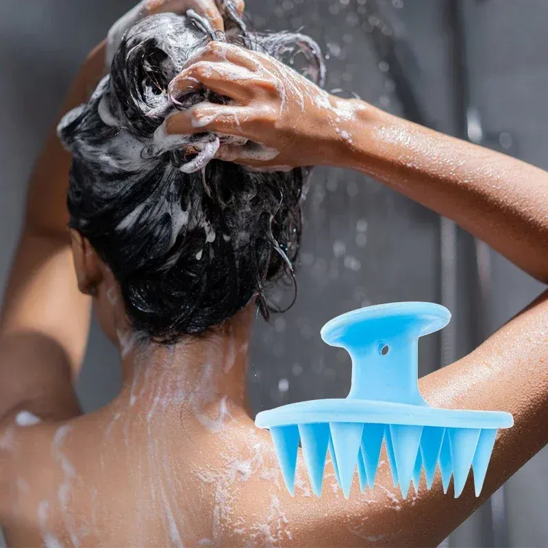 Brosse à cheveux en silicone avec masseur de cuir chevelu, épurateur exfoliant pour shampoing, 1 pièce 2