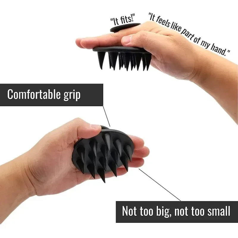 Brosse à cheveux en silicone avec masseur de cuir chevelu, épurateur exfoliant pour shampoing, 1 pièce 6