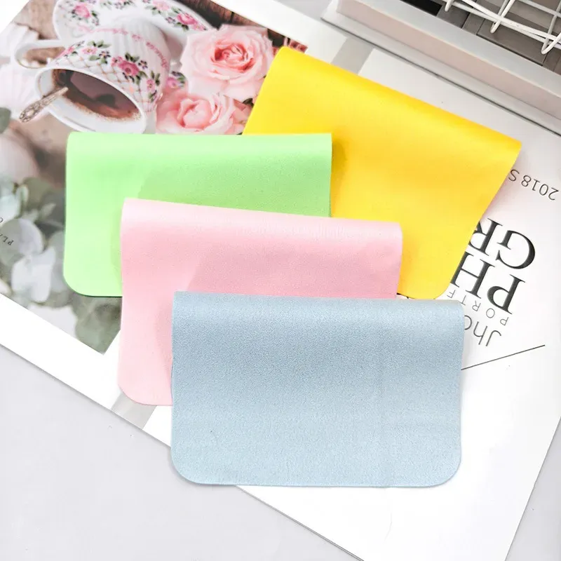 Chiffon de nettoyage pour lunettes en microfibre, compatible écrans et lentilles, convient aux lunettes en nylon ou Polaroid, 15 x 18 cm, couleur assortie aléatoire 5