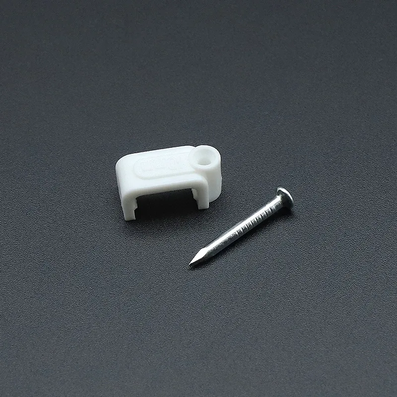 Lot de 100 clips de câble assortis (4, 6, 8, 10, 12, 14, 16 et 20 mm) à clouer pour câbles coaxiaux et cordons 2