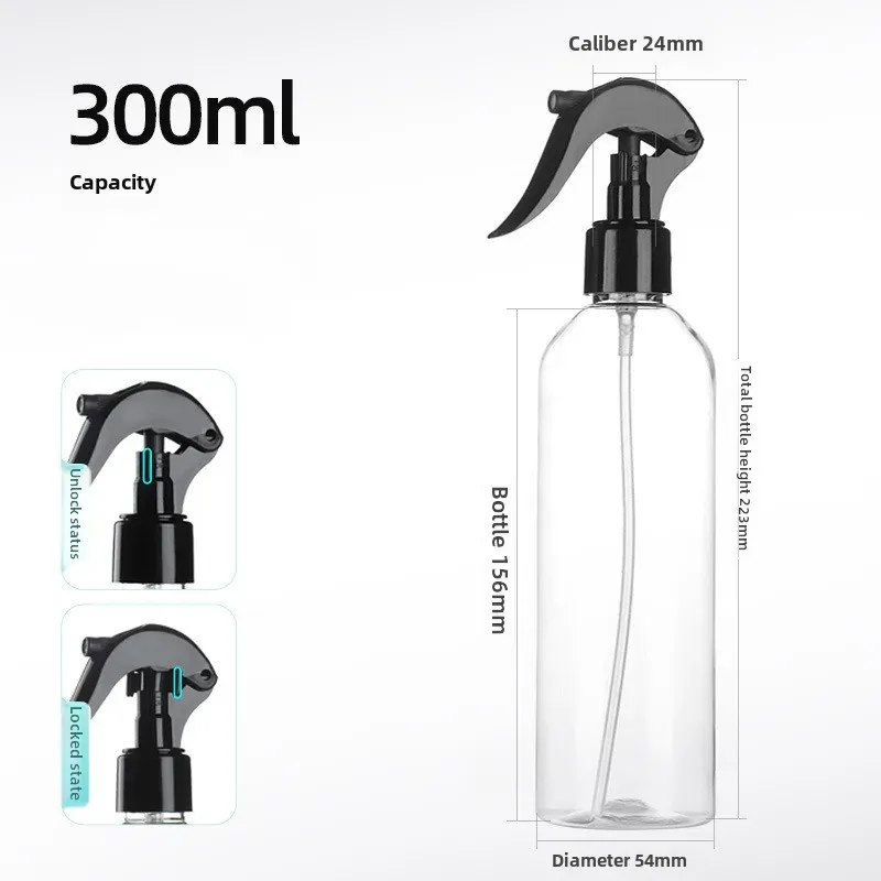 Flacon pulvérisateur vide en plastique (100 ml, 200 ml, 250 ml, 300 ml, 500 ml) avec pompe manuelle, idéal pour la désinfection à l'alcool et les déplacements 13