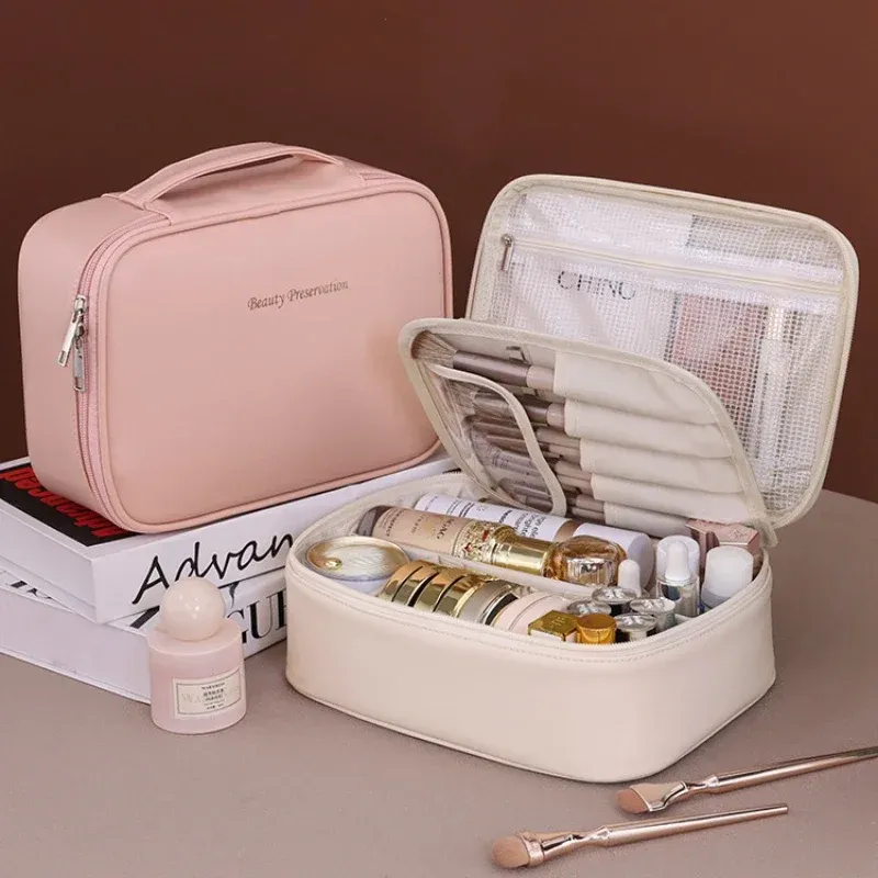 Trousse de toilette de luxe pour femme, grande capacité et portable, organisateur de voyage 2