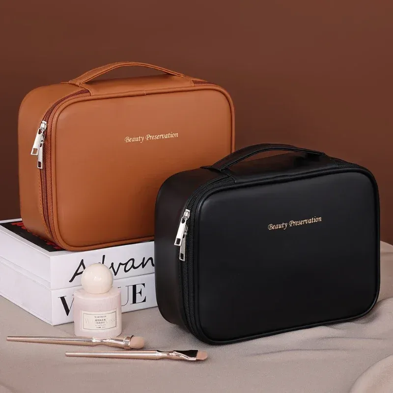 Trousse de toilette de luxe pour femme, grande capacité et portable, organisateur de voyage 4
