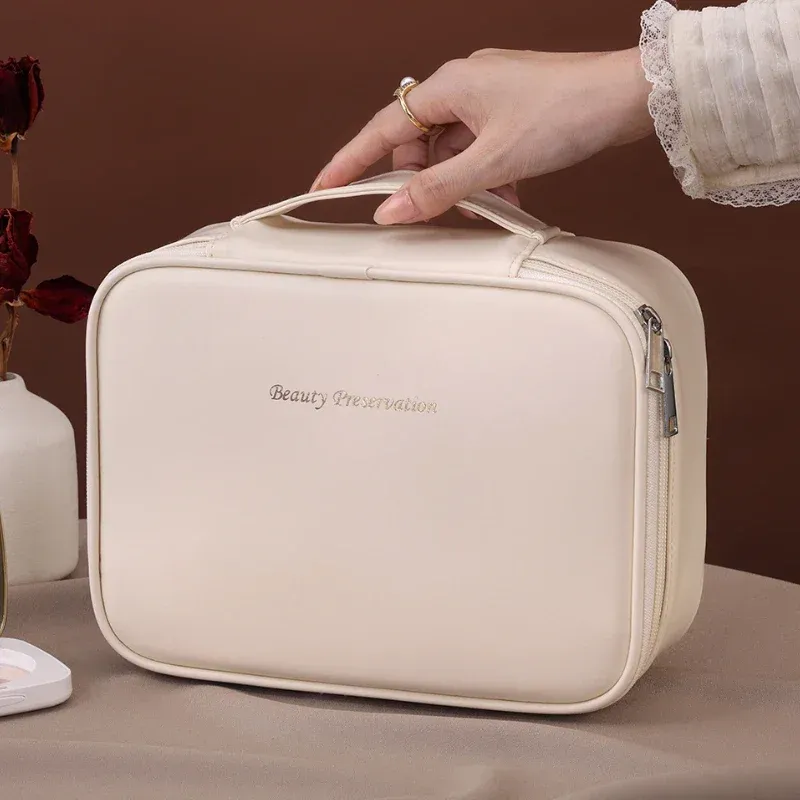 Trousse de toilette de luxe pour femme, grande capacité et portable, organisateur de voyage 6