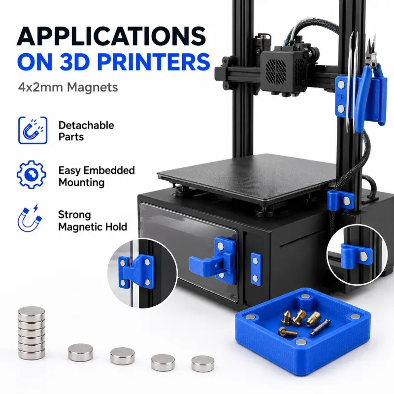 Aimants néodyme en situation d'utilisation pour impression 3D