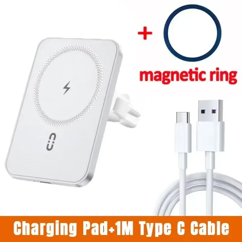 Support de téléphone magnétique sans fil pour grille d'aération de voiture avec chargeur rapide pour iPhone MagSafe 17 16 15 14 13 12 Pro Max 14