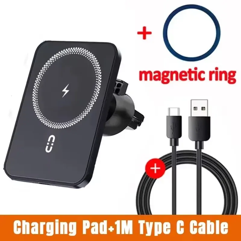 Support de téléphone magnétique sans fil pour grille d'aération de voiture avec chargeur rapide pour iPhone MagSafe 17 16 15 14 13 12 Pro Max 11