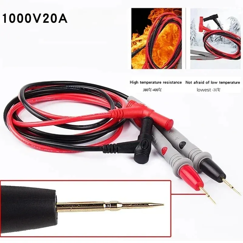 Paire de fils de test universels à pointe fine pour multimètre numérique, 20 A / 1000 V 5