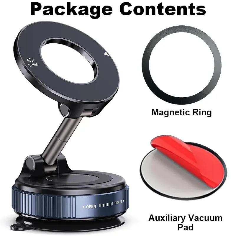 Support magnétique pour téléphone de voiture à ventouse sous vide, rotation à 360° 5