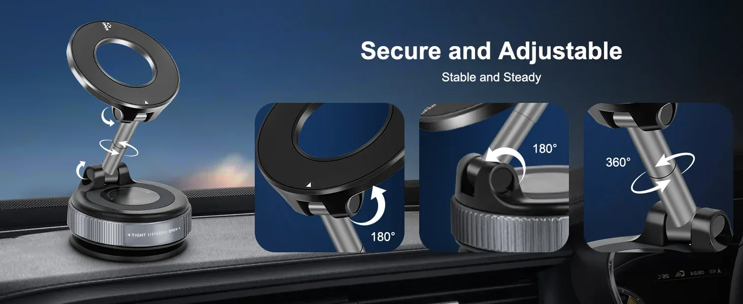 Support magnétique pour téléphone de voiture, mise en situation