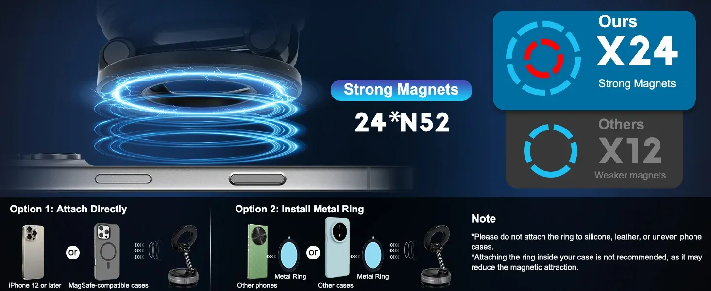 Support magnétique pour téléphone de voiture, réglage de l'angle