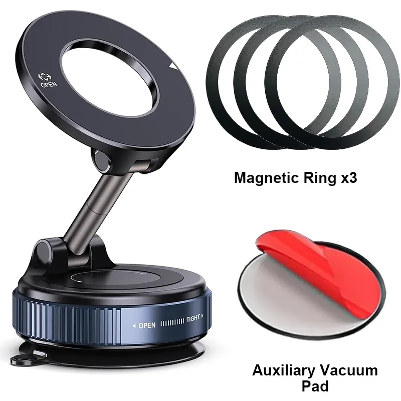 Support magnétique pour téléphone de voiture à ventouse sous vide, rotation à 360° 8