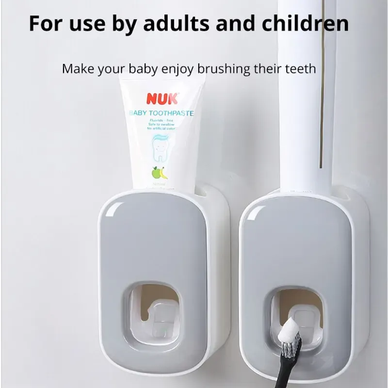 Presse-dentifrice étanche avec support mural et porte-brosse à dents, 1 pièce 4