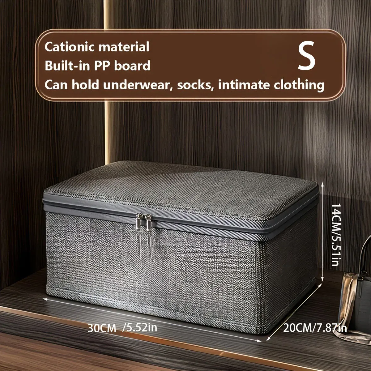 Boîte de rangement pliable, organisateur portable en tissu, conteneur de rangement pliable pour vêtements à roulettes pour l'organisation de la maison, lot de 3 7