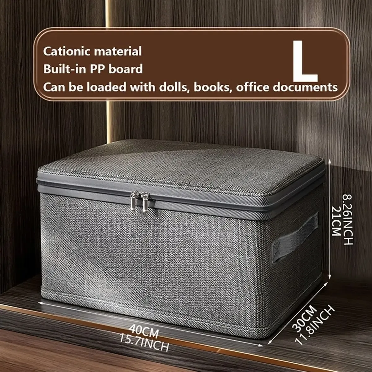 Boîte de rangement pliable, organisateur portable en tissu, conteneur de rangement pliable pour vêtements à roulettes pour l'organisation de la maison, lot de 3 8