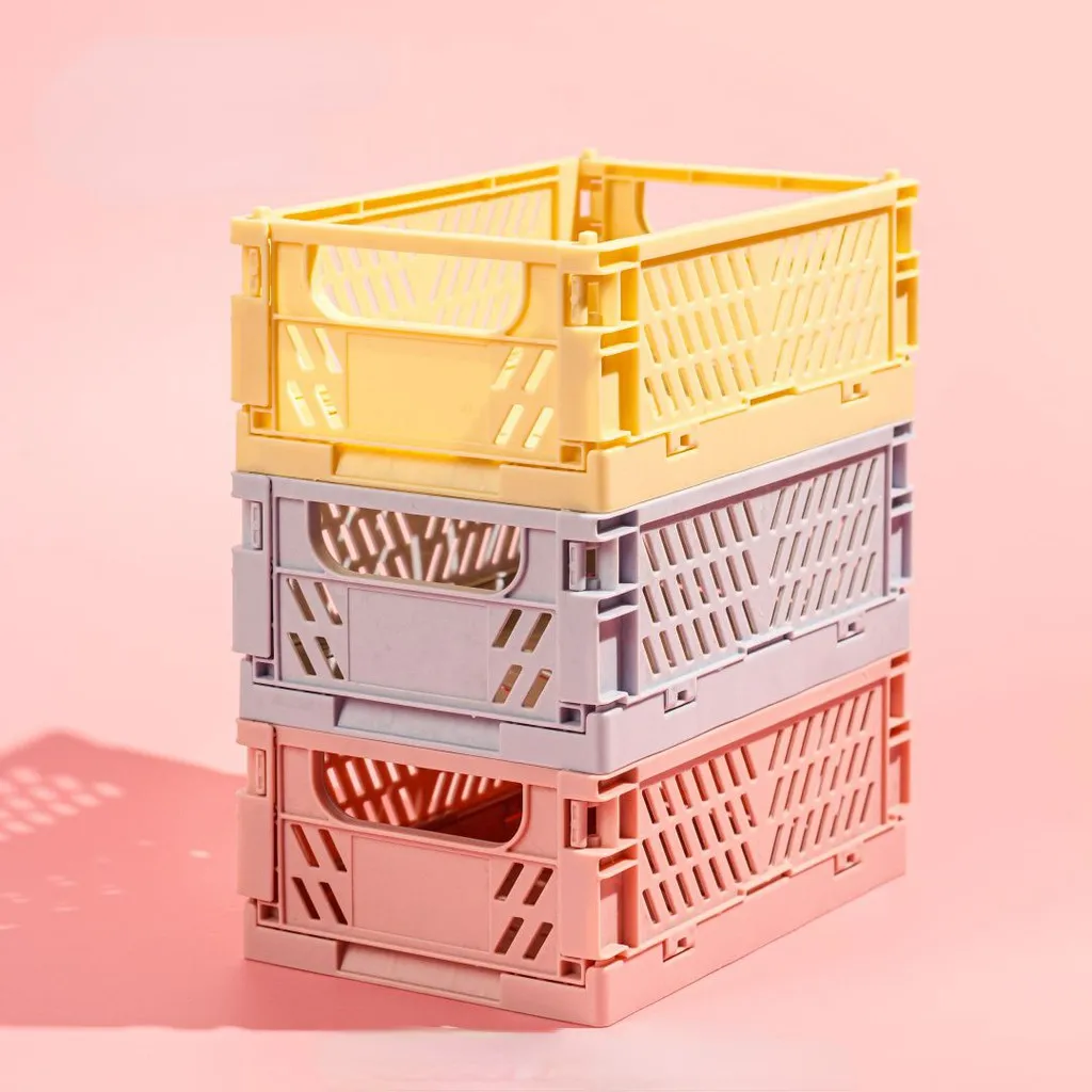 Caisse de rangement pliable en plastique, détail