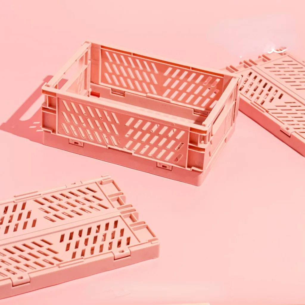 Caisse de rangement pliable en plastique, utilisation quotidienne
