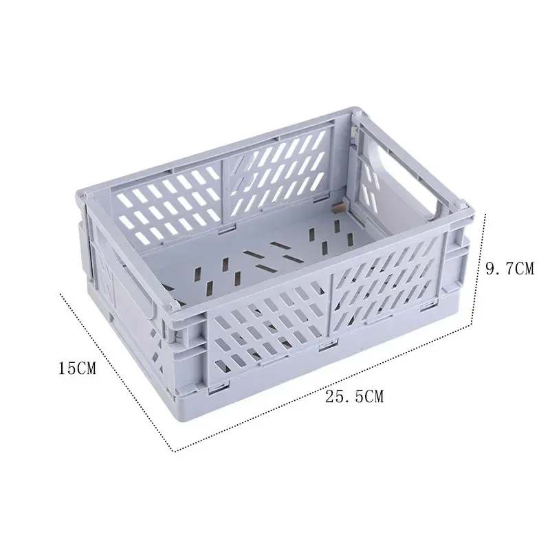 Boîte de rangement pliable en plastique, panier pliable empilable, organisateur portable pour maquillage, bijoux et jouets 16