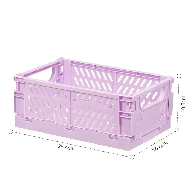 Boîte de rangement pliable en plastique, panier pliable empilable, organisateur portable pour maquillage, bijoux et jouets 13