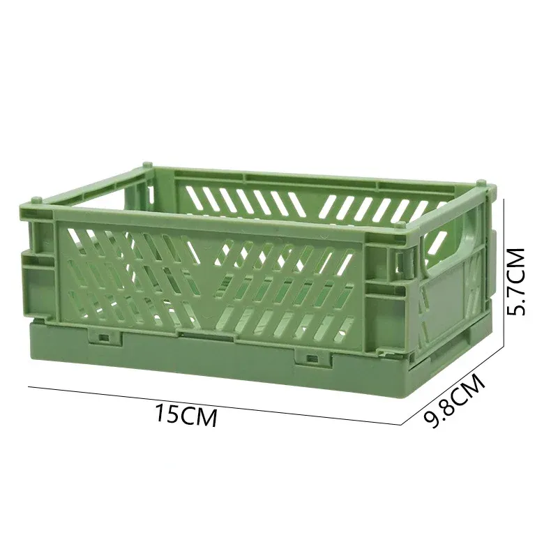 Boîte de rangement pliable en plastique, panier pliable empilable, organisateur portable pour maquillage, bijoux et jouets 7