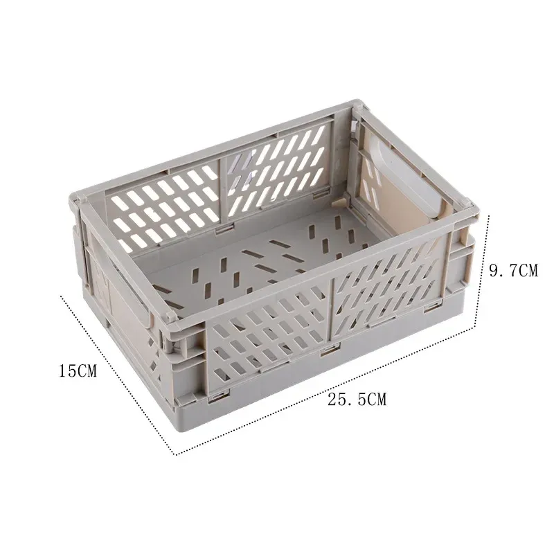 Boîte de rangement pliable en plastique, panier pliable empilable, organisateur portable pour maquillage, bijoux et jouets 8
