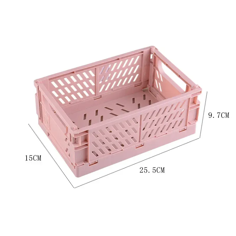Boîte de rangement pliable en plastique, panier pliable empilable, organisateur portable pour maquillage, bijoux et jouets 26