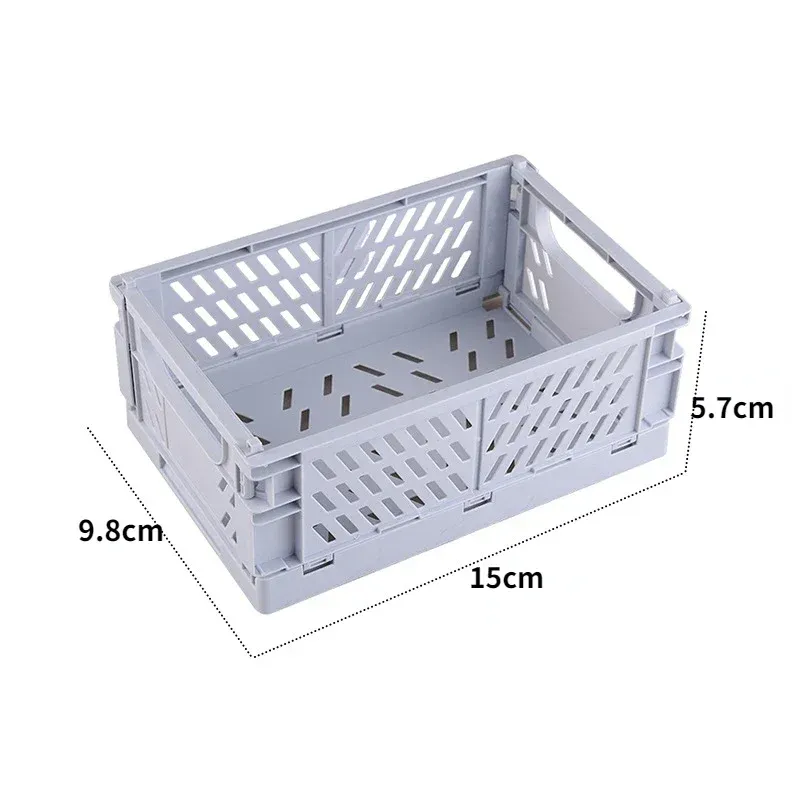 Boîte de rangement pliable en plastique, panier pliable empilable, organisateur portable pour maquillage, bijoux et jouets 28