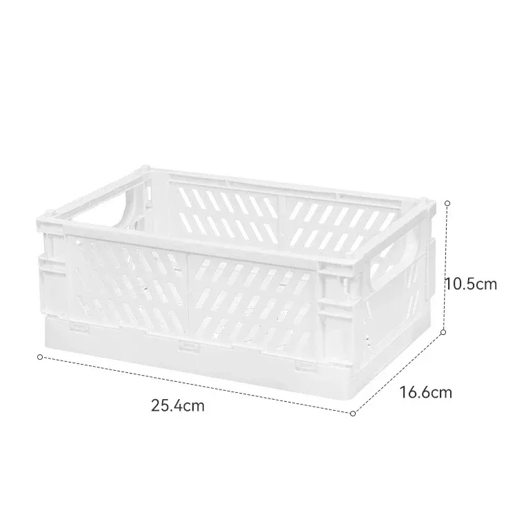 Boîte de rangement pliable en plastique, panier pliable empilable, organisateur portable pour maquillage, bijoux et jouets 11
