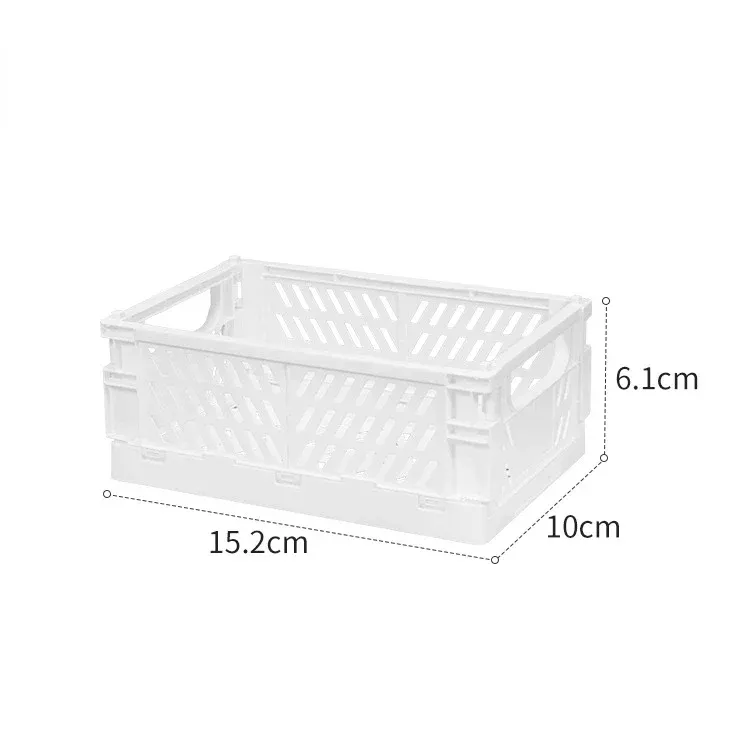 Boîte de rangement pliable en plastique, panier pliable empilable, organisateur portable pour maquillage, bijoux et jouets 15