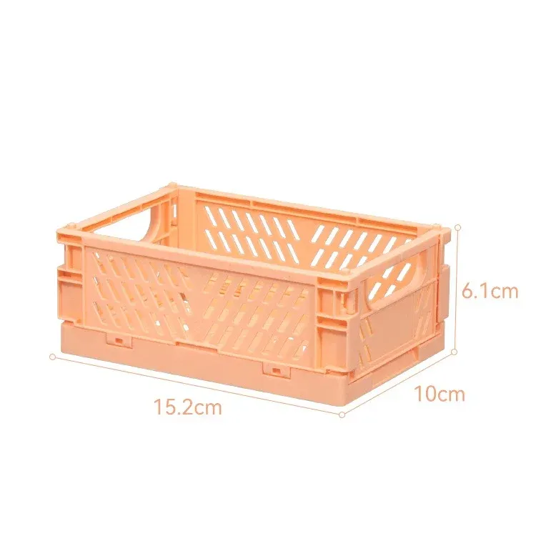 Boîte de rangement pliable en plastique, panier pliable empilable, organisateur portable pour maquillage, bijoux et jouets 19