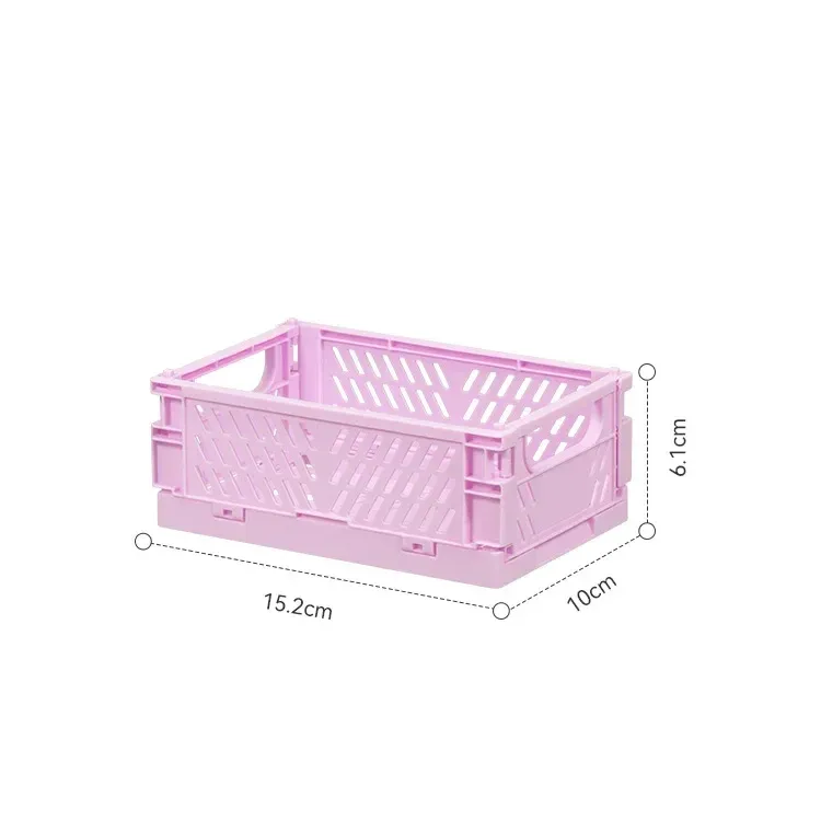 Boîte de rangement pliable en plastique, panier pliable empilable, organisateur portable pour maquillage, bijoux et jouets 18