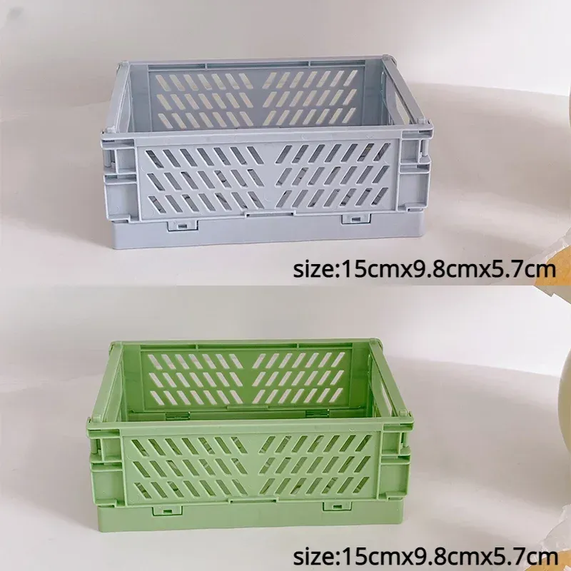 Boîte de rangement pliable en plastique, panier pliable empilable, organisateur portable pour maquillage, bijoux et jouets 24