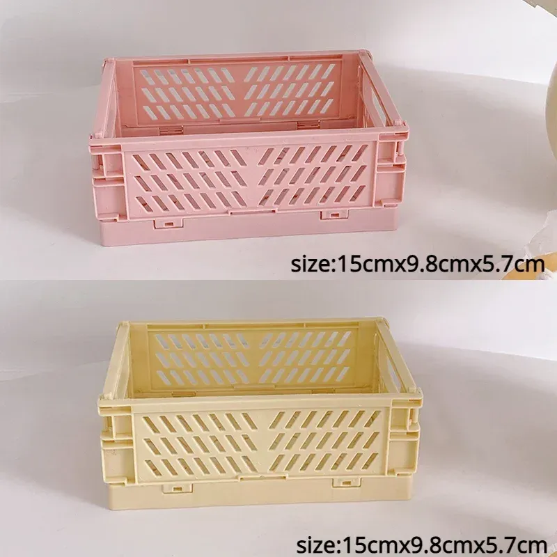 Boîte de rangement pliable en plastique, panier pliable empilable, organisateur portable pour maquillage, bijoux et jouets 21