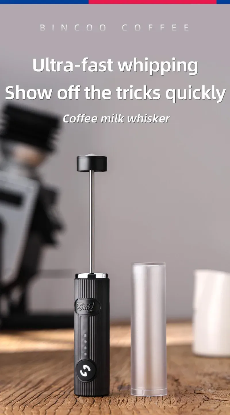 Mousseur à café Bincoo rechargeable, vue d'ensemble