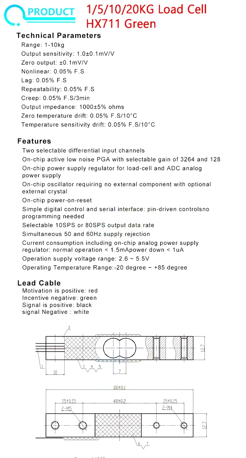 Vue détaillée du capteur de poids HX711