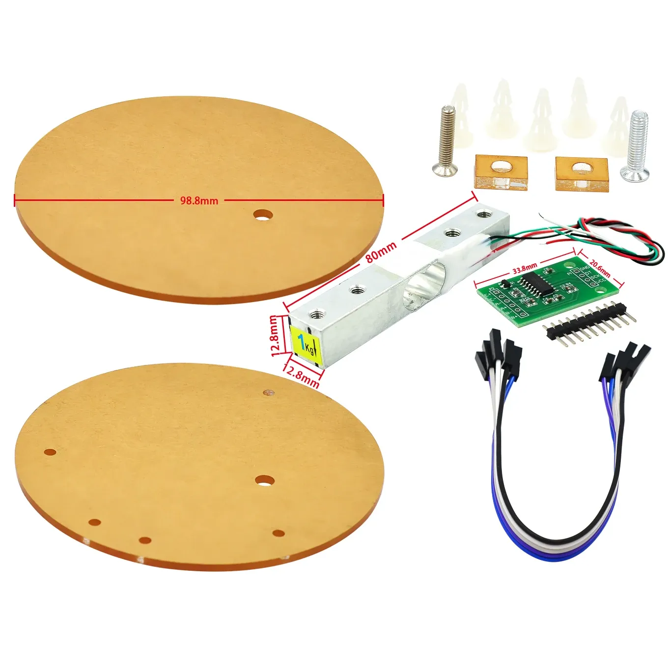 Module capteur de poids HX711 pour cellule de charge numérique, convertisseur AD, 5 kg / 10 kg, compatible Arduino 19