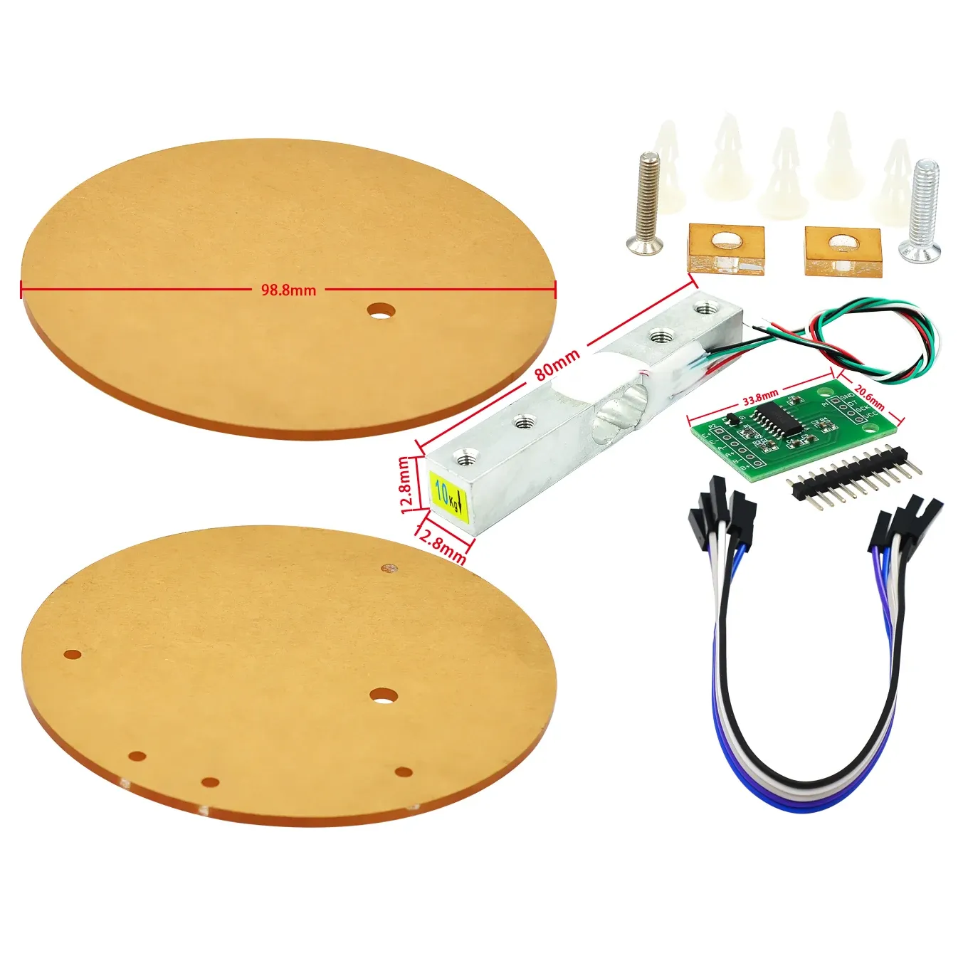 Module capteur de poids HX711 pour cellule de charge numérique, convertisseur AD, 5 kg / 10 kg, compatible Arduino 17