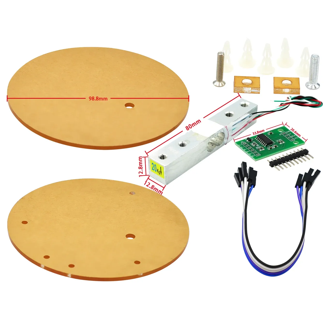 Module capteur de poids HX711 pour cellule de charge numérique, convertisseur AD, 5 kg / 10 kg, compatible Arduino 18